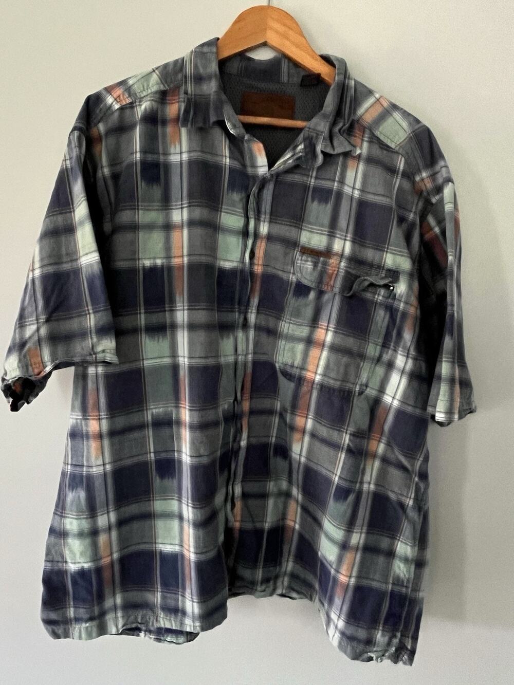 Clearwater Outfitters Blue Plaid Vented Flyfishing Shirt Mens XXL